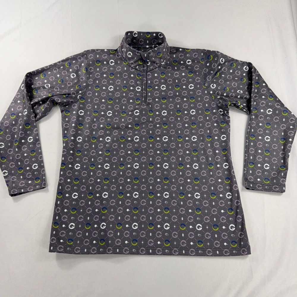 Fore‎ Fathers Quarter Zip Pullover Golf Shirt Geometric Print Mens XXXL